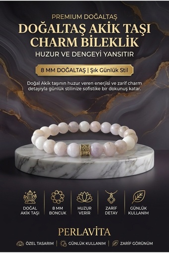 Akik Taşlı Doğal Taş Bileklik | Ayarlanabilir Unisex Charm Tasarım, Günlük Kombin, Hediye Fikri